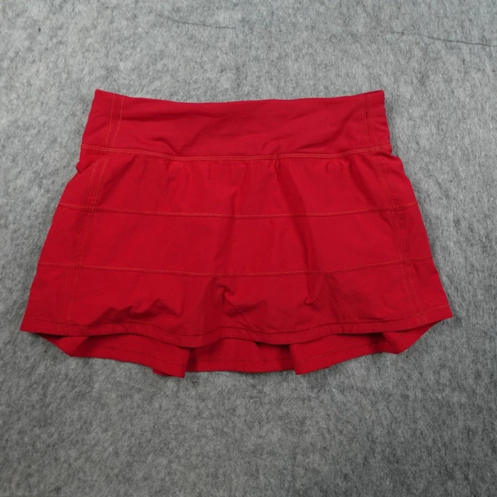 Lululemon Skirt Women 4 Red Pace Rival Athletic Tennis Golf Skort